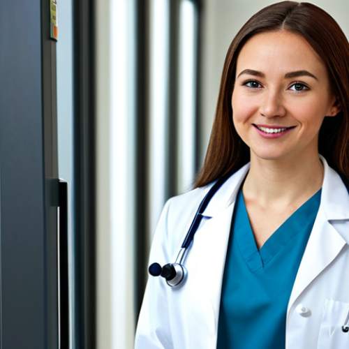 Home 25 **
"A professional female doctor in a fully clothed, modest white lab coat, standing in a clean and modern hospital environment, appropriate attire, stethoscope around neck, friendly expression, safe for work, perfect anatomy, correct proportions, well-formed hands, professional photography, high quality."
**
