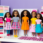 LOL Surprise! Fashion Design Studio**

"A bright and cheerful children's fashion design studio, featuring mannequins dressed in colorful, modest clothing inspired by LOL Surprise! dolls. Children are sketching designs and working with fabrics. The studio is clean and organized, with lots of creative supplies.  Fully clothed, appropriate attire, safe for work, family-friendly, perfect anatomy, natural proportions, professional studio photography, high quality."

**