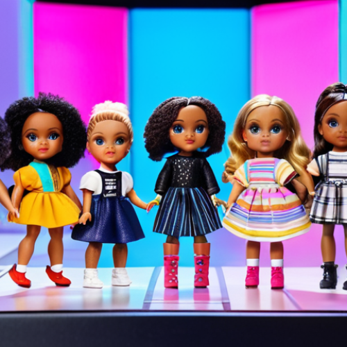Home 9 LOL Surprise! Fashion Show**
"A group of diverse, fully clothed LOL Surprise! dolls displayed on a miniature fashion runway. The dolls are wearing various trendy, age-appropriate outfits inspired by current fashion trends in Moscow. Background features a colorful, fun stage setup with flashing lights. Safe for work, appropriate content, professional, family-friendly, perfect anatomy, correct proportions, well-formed hands, natural pose."
**