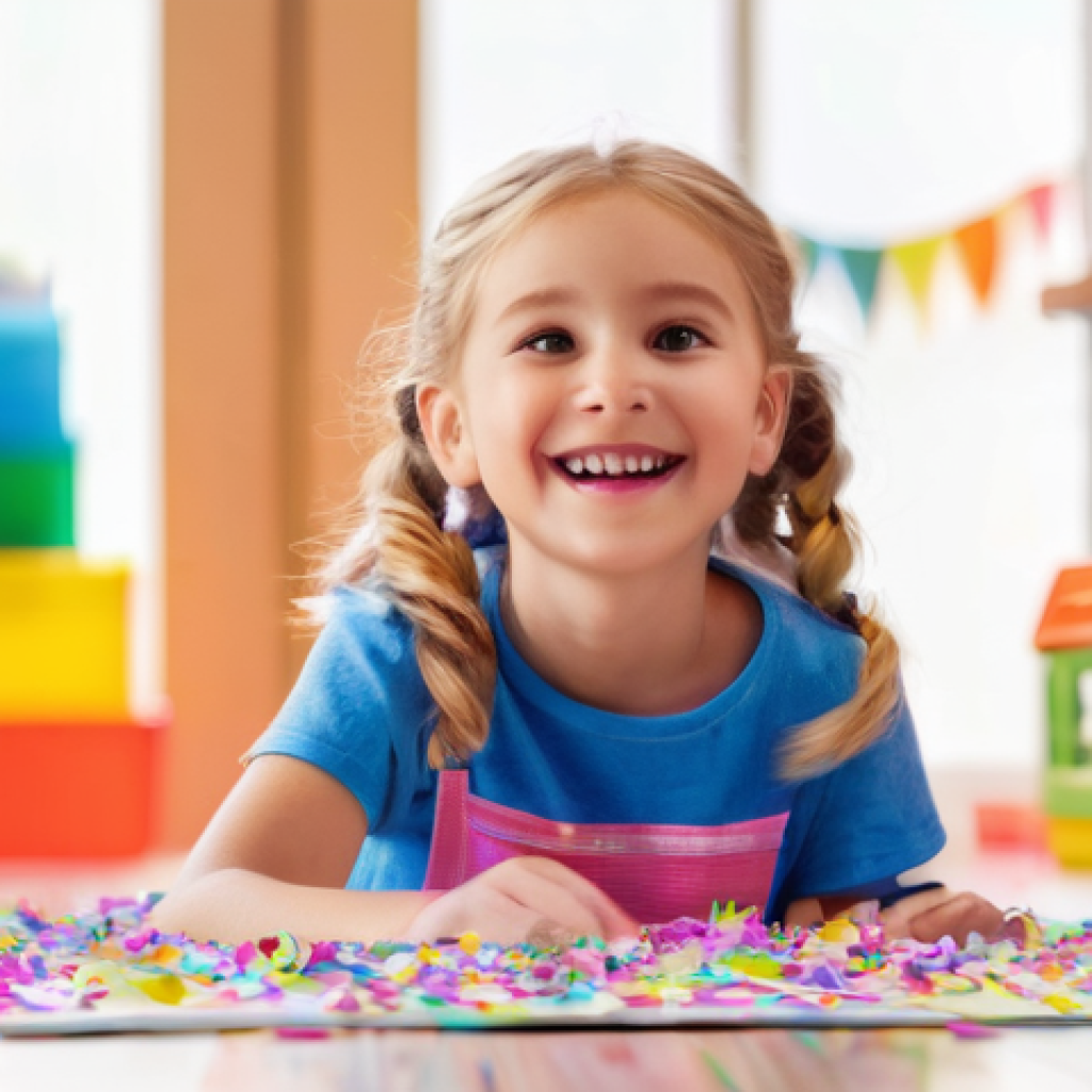 LOL 서프라이즈 언박싱에 필요한 준비물 - **Prompt 1: The Magic of Unboxing**
    A delighted young girl, approximately 7 years old, with spar...