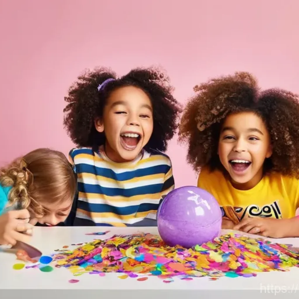 LOL 서프라이즈의 다양한 글로벌 이벤트 사례 - **Prompt:** A diverse group of children, aged 7-10, are gathered excitedly around a brightly lit tab...