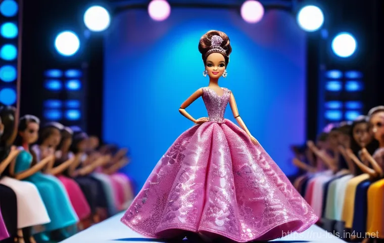 LOL 서프라이즈의 크리에이티브 커뮤니티 활동 - **Prompt:** A highly detailed, hyperrealistic image of a LOL Surprise doll as a runway model. She is...