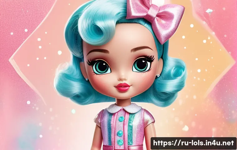 LOL 서프라이즈의 비공식 팬 아트 사례 - A vibrant fan-art illustration of a LOL Surprise doll reimagined as a retro vintage fashion icon, we...