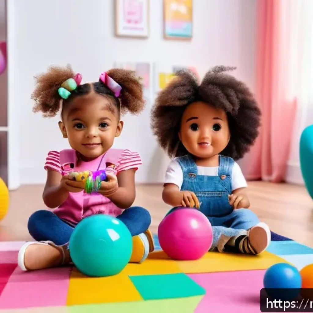 LOL 서프라이즈의 소비자 피드백 활용 사례 - A vibrant and safe children&rsquo;s playroom scene featuring a diverse group of kids aged 4-7 playing with...