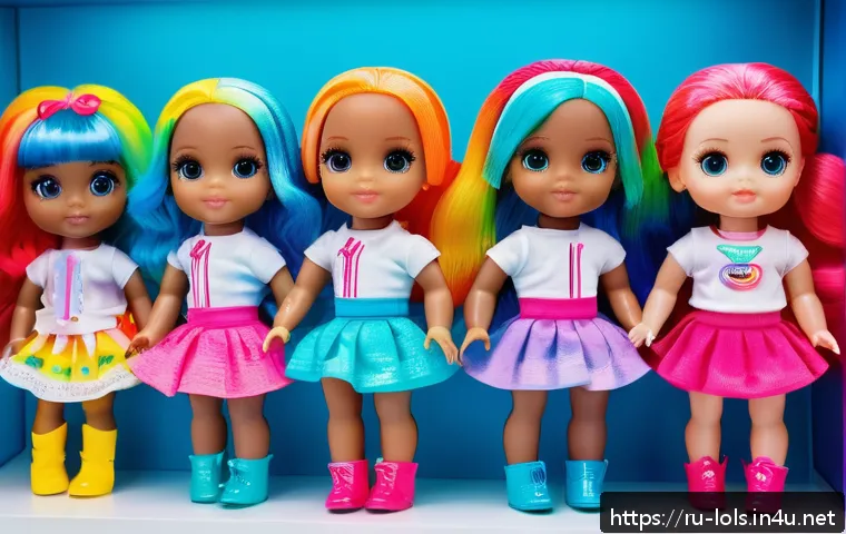 LOL 서프라이즈의 글로벌 이벤트 소개 - A vibrant collection of LOL Surprise dolls displayed on a futuristic shelf, featuring 12 dolls from ...