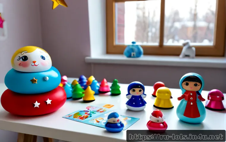 LOL 서프라이즈와 함께 제공되는 스티커 디자인 - Photorealistic tabletop scene of colorful collectible surprise doll capsules beside a neatly arrange...